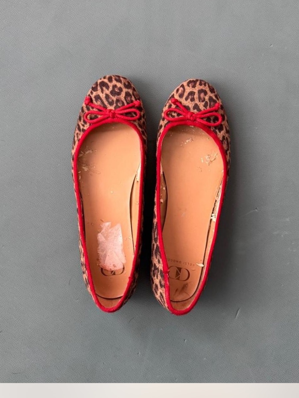 Leopard Print Red Trim Ballet Flats
